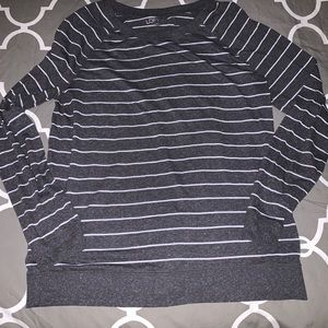 Grey and white long sleeve tee